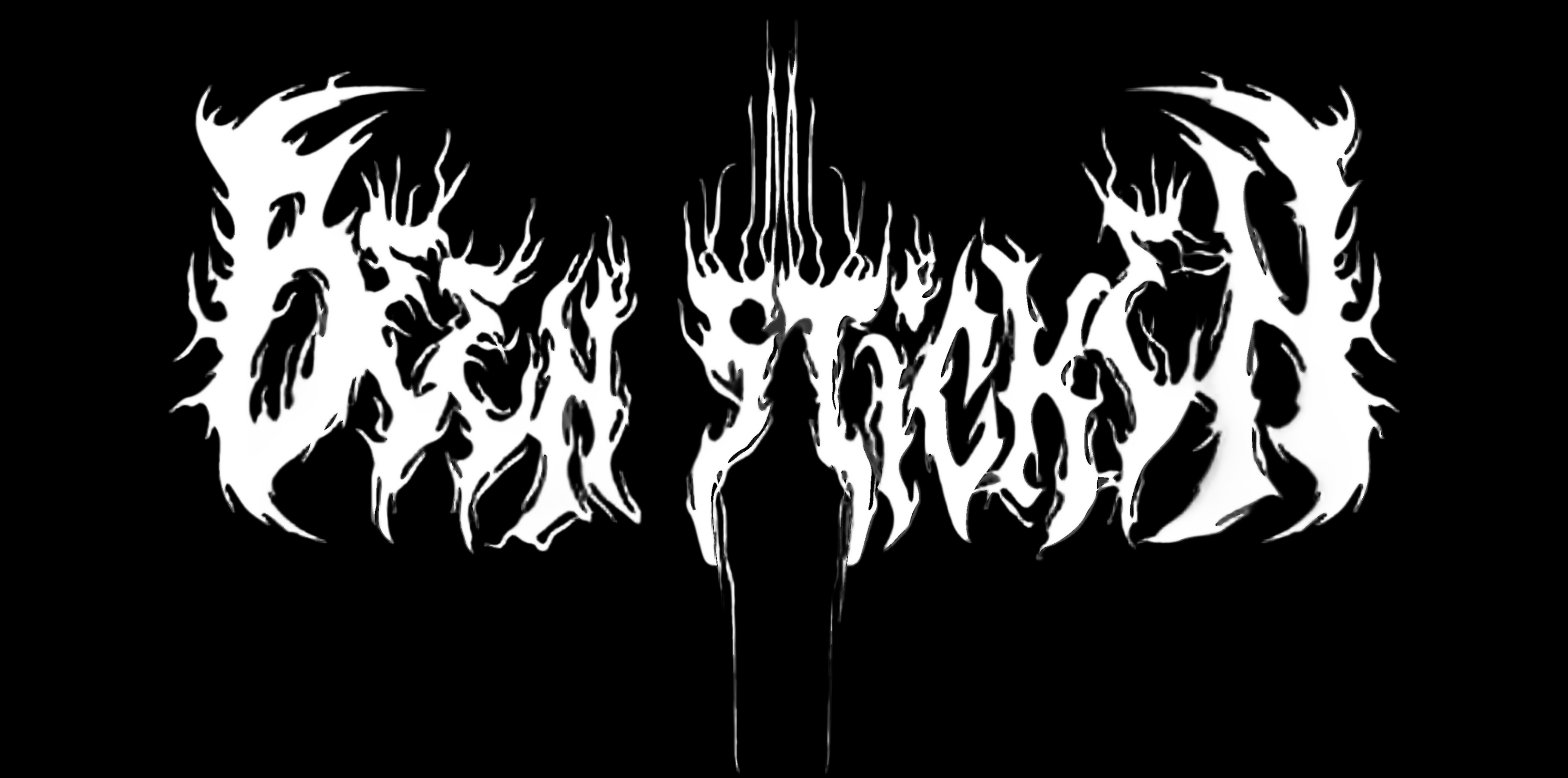 White stylized text logo on a black background